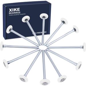 XiKe 12 Pack White 2" Nylon Garage Door Roller 7" Stem, Quiet/Durable and High Load, Use 6200-2RS Double Seals Precision Bearings.