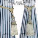 BEL AVENIR 2 Pack Curtain Tiebacks Tassel Drapery Tie-Backs Rope Handmade Holdbacks Home Office Hotel Decorative (Blue, 2 Pack)
