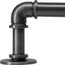 Industrial Curtain Rods 18 to 45 in,Wrap Around Rods, Adjustable Curtain Pole,1 in Diameter Pipe Wall or Ceiling Mounted,for Living Room(Antique Nickel 18 to 45)