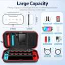 Switch Carrying Case Compatible with Nintendo & OLED, Portable Switch Travel Carry Case Fit for Joy-Con and Adapter, Hard Shell Protective OLED Pouch Bag with 20 Games, Red Wii Accessory Kits