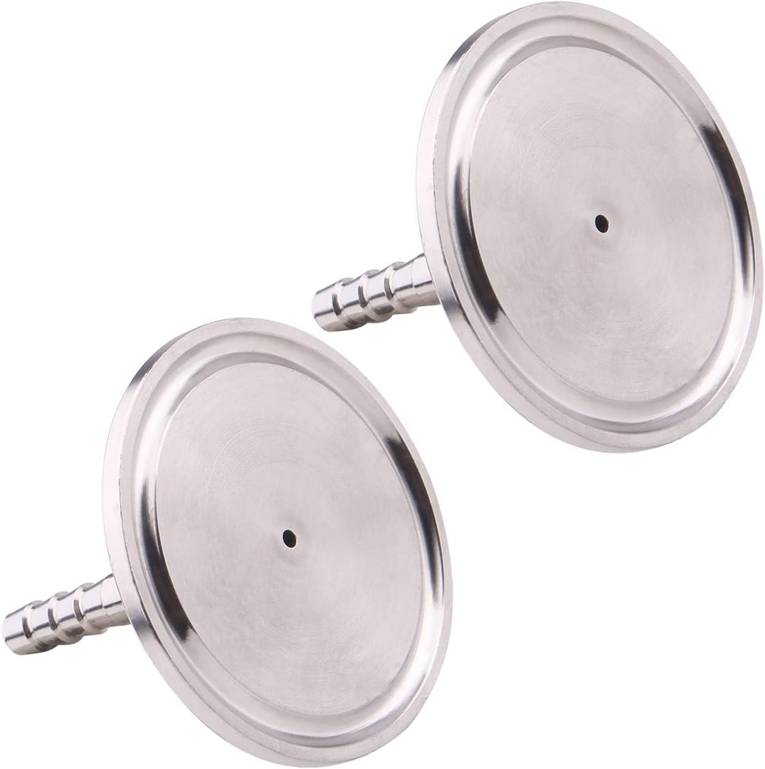 DERNORD 2 Pack 1.5" Tri Clamp to 1/4" Hose Barbed Adapter SUS304 Sanitary Hose Barb Pipe Fitting