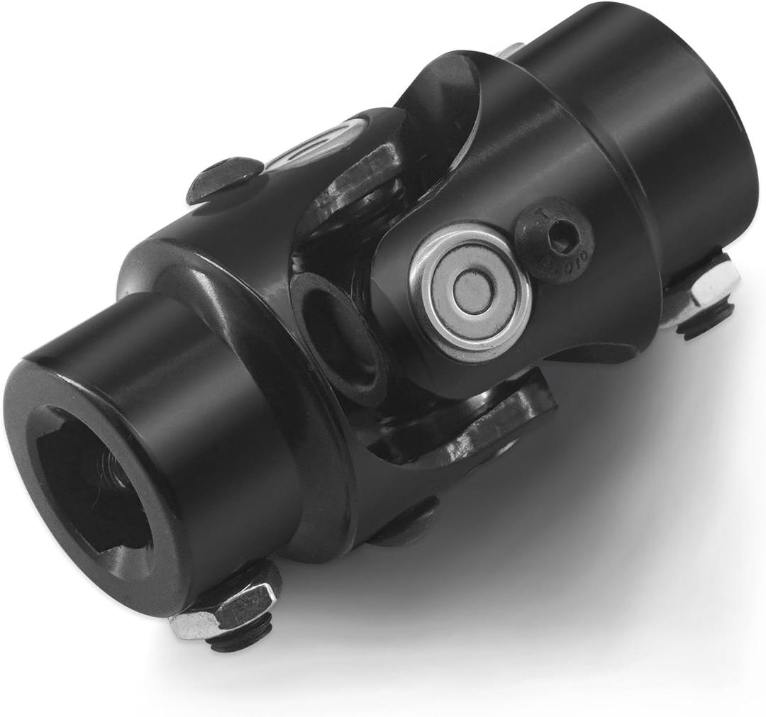 BUYMACHINERYPARTS 3/4" DD X 3/4" DD Black Steering Universal Joint Single U Joint Shaft,Total Length: 83mm (3-1/4")