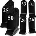 Remerry 50 Pcs Table Numbers 1-50 Acrylic Double Sided Number Cards for Restaurant Acrylic Tent Table Holders Tent Cards Wedding 2.36 x 6.3 Inch(Black)
