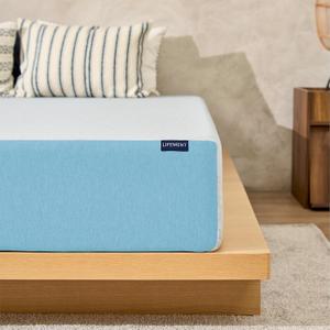 LIFEMENT, Basic 12 Inch Twin, Copper Infused Cooling Gel Memory Foam Mattress, Medium Firm, Fiberglass Free, Pressure Relief, Safe & Certified Foams & Cover, (Blue/Gray)