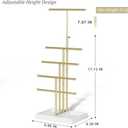 Love-KANKEI Jewelry Organizer Stand,5 Tier Large Necklace Holder with Wood Base,Jewelry holder stand Tree for Display,Bracelets Earrings Rings,Height Adjustable Gift White and Gold