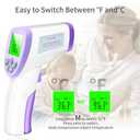Forehead Thermometer, Adult Children Infant Non-Contact Infrared Thermometer with Fever Alarm, Silent Mode and Memory Function, for Measuring Body Temperature, Object Surface Temperature