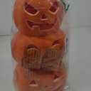 Rocinha Plastic Jack O Lantern Pumpkins with Spooky Lights - Battery Operated Lighted Pumpkins for Outdoor, Indoor, Haunted House, Porch Decoration