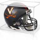 Mini Helmet Display Case, Clear Acrylic Display Cases for 1/2 Football Baseball Helmet Showcase, UV Protection Mini Helmet Storage Box 1 Pack