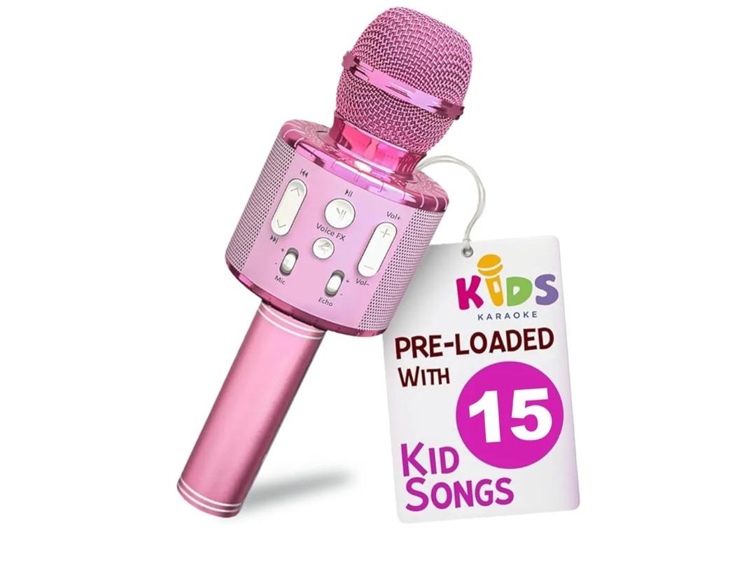 Move2Play, Kids Karaoke Microphone | Includes Pre-Loaded Songs & Bluetooth | Kids Birthday Party Gift | Toy for All Ages 2, 3, 4, 5, 6+ Year Old Girls, Boys & Toddlers