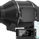 Toolazy Quiet 4" Inline Duct Fan 214 CFM Ventilation Exhaust Fan EC Motor and External 0100% Variable Speed Controller for Heating Cooling Booster, Grow Tents, Hydroponics