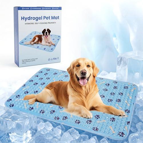 Pet Cooling Gel Pad with Patent Technology, 20in Dog Cooling Mat for Summer, Self-Cooling Mat for Medium/Small Dogs, Non-Slip Waterproof Durable Mat for Dog Beds, Car, Indoor & Outdoor Use