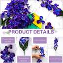 Waydress 8 Pieces 27 Inches Artificial Orchid Flowers Faux Orchids Silk Flowers for Wedding Dinning Home Restaurant Decoration Bridal Bouquet Corsage Boutonniere Wreath Decor (Blue-Purple)