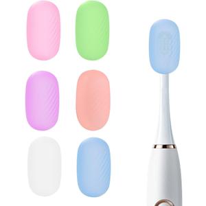 6 Pcs Toothbrush Covers Toothbrush Covers CapsReplaceable Electric Toothbrush Head Cover Silicone Toothbrush Protector Cap for Household Travel, Bathroom, GymCamping