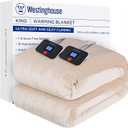 Westinghouse Electric Blanket Queen Size, Super Cozy Soft Flannel 84"" x 90"" Heated Blanket with 10 Fast Heating Levels & 112 AutoOff, Machine Washable, ETL&FCC Certification, Beige