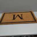 Evergreen Flag Monogram Letter M Entrance Doormat | 28 x 16 inches | Dirt Catching Natural Coir | All-Season | Non-Slip Backing | Indoor and Outdoor Home Decor