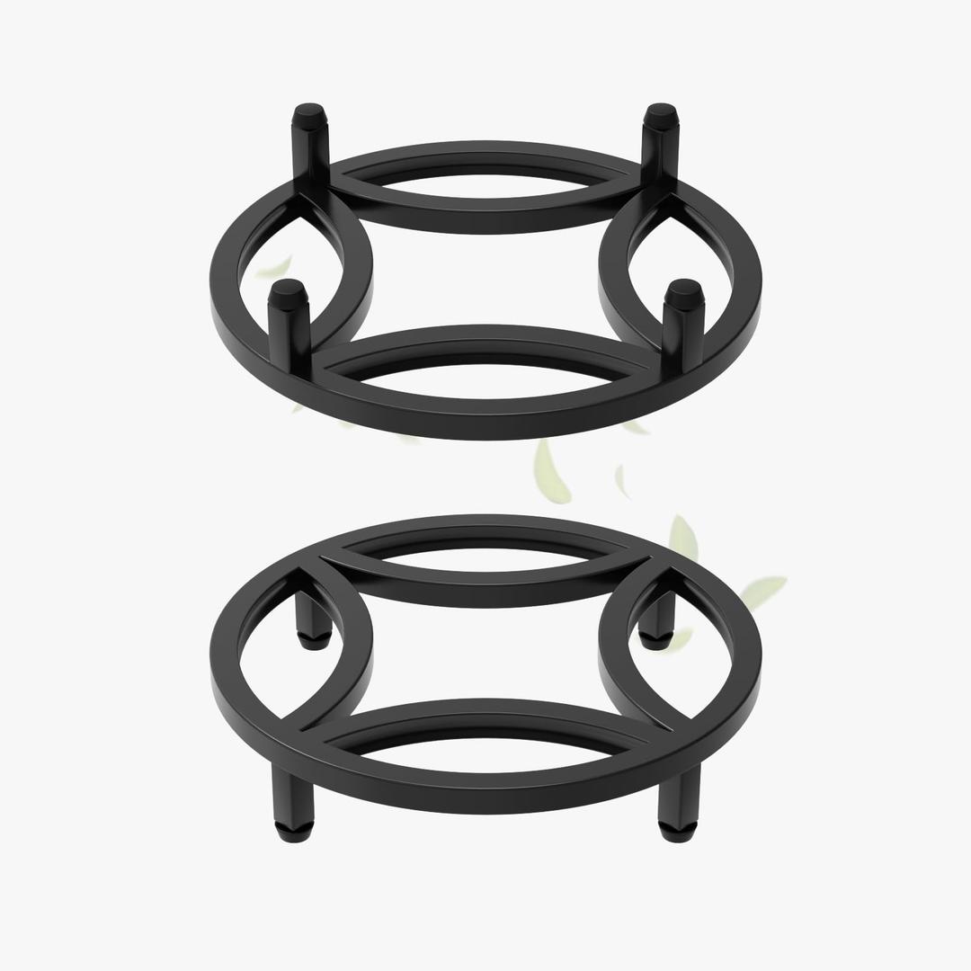 1 Pack Zhongma 11.5x11.5 Inch Sturdy Potted Plant Stand Flower Pot Holder Heavy Duty Construction, Low Plant Stand for Home Indoor and Outdoor, Sturdy plant riser and saucer without Installation Required