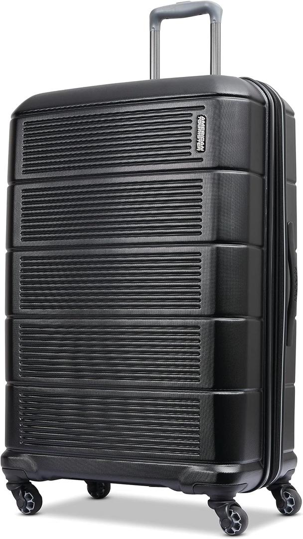 American Tourister Stratum 2.0 Expandable Hardside Luggage with Spinner Wheels, 28" SPINNER, Jet Black, 28-Inch Checked-Large