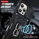 2 x LeYi Compatible for iPhone 16 Pro Max Case: 16 Pro Max Phone Case with Screen Protector 2PCS Tempered Glass, Slide Camera Cover & Magnetic Kickstand Funda para 16 Pro Max, Black