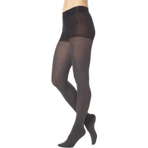 HUE Super Opaque Tights with Control Top (3, Graphite Heather)