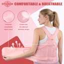 Posture Corrector for Women, Adjustable Posture Brace for Upper & Lower Back Support, Back Brace with Adjustable Straps for Correcting Slouching, Rounded Shoulders (Pink, M)