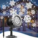 Christmas Snowflake Projector Lights Outdoor (Non-Laser), KAGIWEI 180 Rotating LED Lens Projector with 4 Patterns, IP45 Waterproof Energy-Saving Xmas Outdoor Lights for Holiday Party Decorations