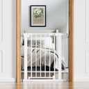 Babelio 26-31 in Baby Gate for Stairs, PressGuard Pet Gate with Wide Door | Pressure/Wall Mount, Dual Lock with Indicator, Auto Close, Heavy Duty, Easy Install for Doorways, Kitchens, Hallway, White