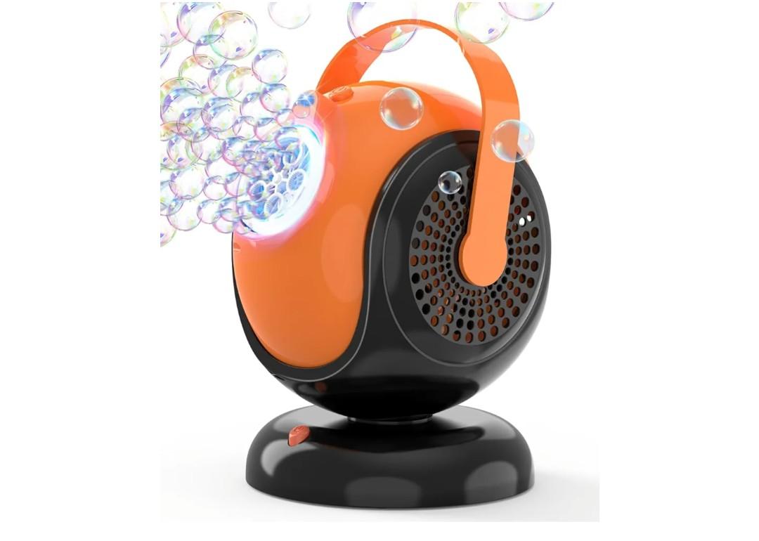 Halloween Bubble Machine, Bubbles Blower for Kids, Toddlers - 360° Rotation, 75° Adjustment, with LED Light - Bubble Toys Gifts for Boys, Girls, Outdoor, Birthday, Party