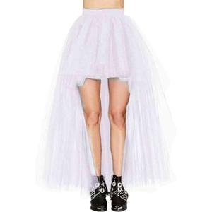 Women's Hi-Lo Tutu Tulle Bustle Skirt Petticoat Festival Party Maxi Skirt Wedding Evening Prom Dovetail Skirt, Size M
