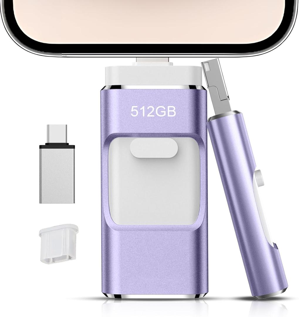 512GB Flash Drive[No App Required] Intended for Phone Tablet Androidphone and Comp