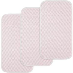 BlueSnail Ultra Soft and Absorbt Quilted Fiber Waterproof Changing Pad Liner 3pk (Pink)
