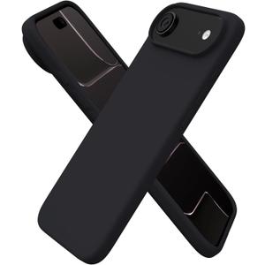 ORNARTO for iPhone Air Case 6.5", Slim Liquid Silicone 3 Layers Soft Gel Rubber Shockproof Protective Cover with Anti-Scratch Microfiber Lining-Black