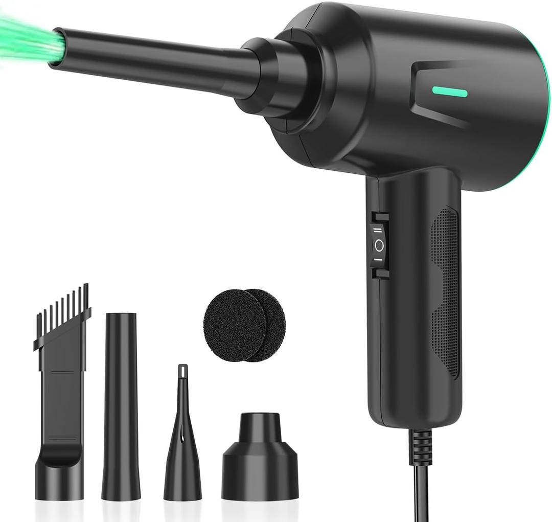 Meudeen Air Duster - Electric Air Blower - 5.74oz High Power Cleaning for Computer - PC - 2 Gear Compressed Air (Green)