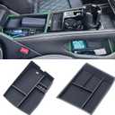 TOPINSTALL 2PCS Console Trays Compatible with 2024-2026 VW Atlas/Atlas Cross Sport Accessories, Armrest Organizer & Lower Center Console Tray Bottom Storage Insert Interior Accessory