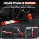 RoadHero 42 Inch Delineator Post with Base, Portable Orange Traffic Delineator Posts Cones with Reflective Collars for Parking Lots, Road Safety, Construction Events (6 Pack)