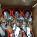 6 Pack Heavy-Duty 2.5" Swivel Caster Wheel Creeper Service Cart Stool Post Mount (Red)