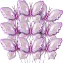 12 Pcs 40 Inch Butterfly Balloon Butterfly Foil Balloon Colorful Party Balloons Giant Butterfly Birthday Decorations for Butterfly Theme Birthday Party Wedding Supplies (Purple Gradient)