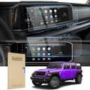 2PCS Screen Protector Custom Fit for 2024 2025 2026 Jeep Wrangler JL/4XE/Gladiator,12.3Inch Tempered Glass Protective Film for 2024 Wrangler Accessories, Anti-Scratch 9H Tempered Glass