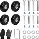 Luggage Suitcase Replacement Wheels 1.57" Diameter 4 Pcs 0.67" Thickness with Ball Bearings Wear-Resistant Mute Rubber Swivel Caster Repair Kits for Luggage Bags Trolley Case