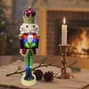 Nutcracker Decoration with Music and LED Lights Red Green Nutcracker Soldier Doll Christmas Table Figurine Holiday Home Decor Unique Festive Gift for Family & Friends