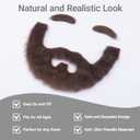 Miss U Hair Fake Mustache and Eyebrows Self Adhesive Fake Beard Costume Facial Hair for Cosplay Halloween Party (Brown)