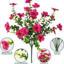 Lnoicy 20 Bundles Artificial Fake Flowers for Outdoor Faux Eucalyptus Flowers for Home Decoration,Fake Plants UV Resistant for Porch/GardenRose Red