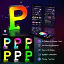 Light Up Letters Marquee - Music Sync RGB Color Changing LED Letter Lights for Girls Women Party Birthday Christmas Valentine's Day Wall Desktop Decoration (MRGB-P)