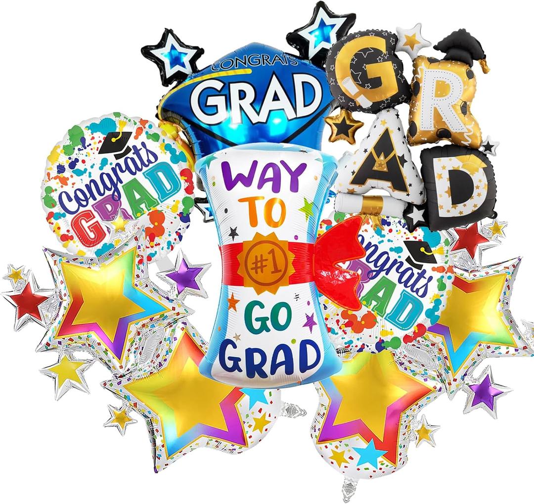 2026 New Graduation Balloons, 7Pcs Graduation Balloons, Congrats Grad Balloons Decorations Class of 2026