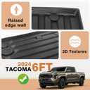 TripleAliners Truck Mat Compatible with 2024-2026 Toyota Tacoma 6FT Accessories, Truck Bed Mat Heavy Duty Custom Fit All Weather Protection TPE Pickup Liner