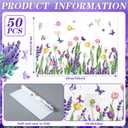 Fulmoon 50 Pcs Lavender Placemats Set 12'' x 16'' Easter Flower Paper Place Mats Decorative Tulip Flower Butterfly Placemats for Summer Spring Dining Table Decor(Lavender Tulip)