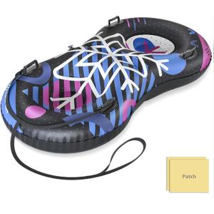 Snow Tube with Towable Leash, AirsFish Inflatable Snow Sled for Children Adults Heavy Duty Cover Wear-Resistant & Antifreeze Material Sledding Tubes for Winter Sports