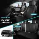 Honda CRV Seat Covers Custom Fit 2017-2022 EXL EX LX Sport,Touring,Hybrid - Luxury Waterproof Leather Car Seat Covers Full Set - Black
