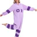 NAITOKE Adult Animal Onesie Halloween Costume Cosplay One-Piece Pajamas Women Man Teens (Small, Purple)