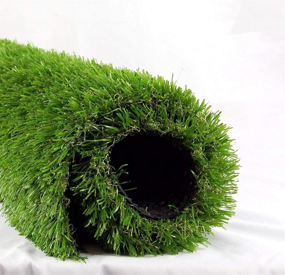 Realistic Deluxe Artificial Grass Synthetic Thick Lawn Turf Carpet (7 FT x 15 FT (105 Square FT)