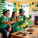 3 Pieces St. Patrick's Day Decorations Green Lucky Tiered Tray Decor, St. Patrick's Table Tray Decor Shamrock Wooden Set, Irish-Themed Shamrock Decor, Shamrocks for Home Decor